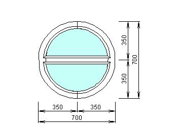 Круглое окно REHAU BLITZ 60 мм стеклопакет 32 мм