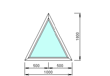 Треугольное окно REHAU BLITZ 60 мм стеклопакет 32 мм