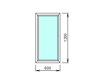 Деревенское окно 600*1200 BRUSBOX AERO 60 мм - окно глухое
